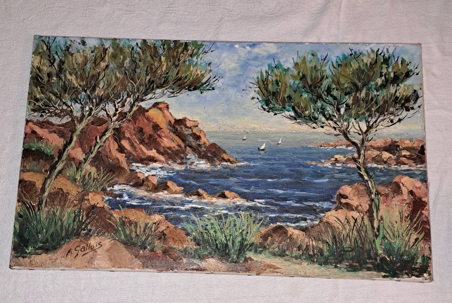 Painting, painting on canvas. Signed A.Gallois