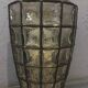Glashütte Limburg wall light, textured glass in a metal grid, 1970s