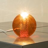 Sculptural table lamp by Doria Leuchten, space age, orange glass, Germany, 1970s