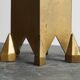 Large Art Deco chandelier in patinated brass
