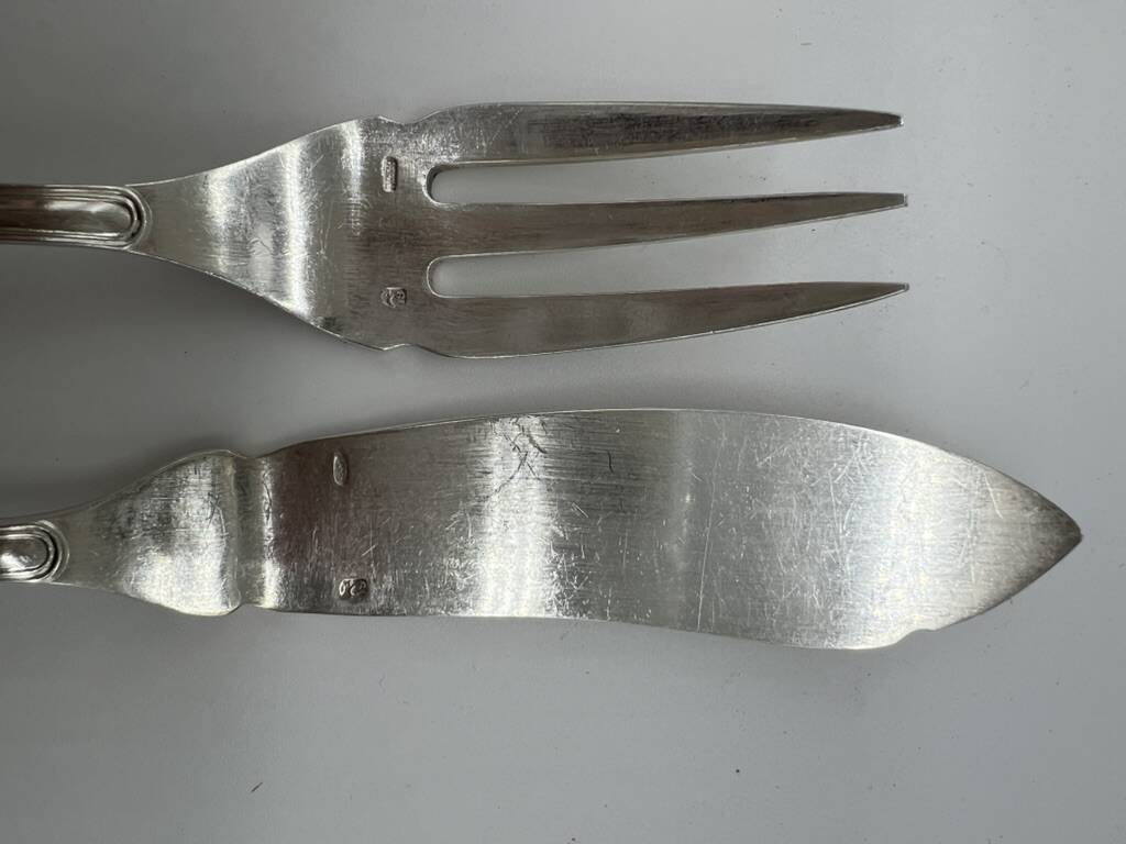 23 François Rionnet France silver-plated fish cutlery sets