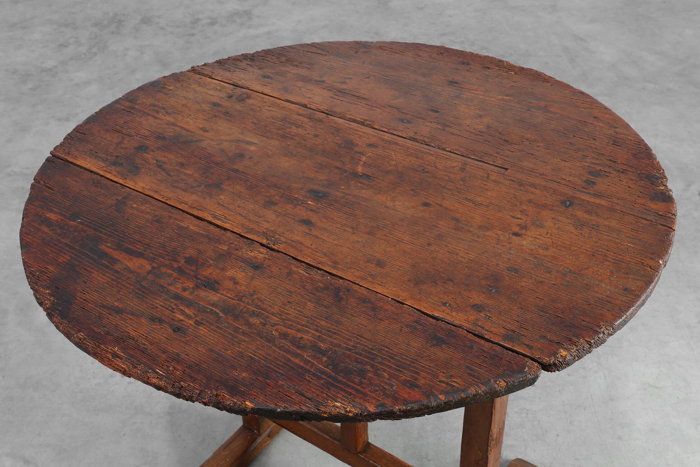 Antique oak Tilt top side table, France ca. 1800