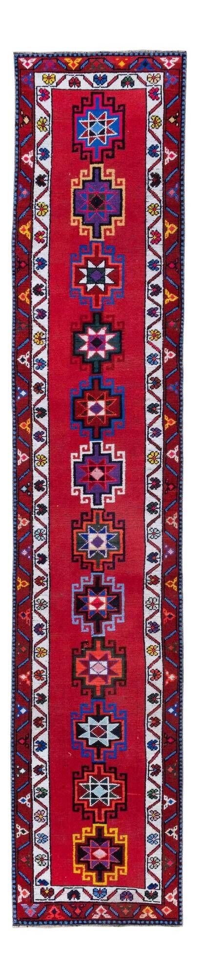 Vintage Turkish hallway rug 77x375 cm