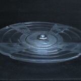 CUP on foot frosted pressed glass and transparent glass- Chrome foot