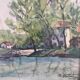 Aquarelle signée M.Aubert 1944