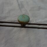 Metal hook, vintage 60s, 3 turquoise blue hooks