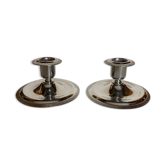 2 stainless steel candlesticks "made in france"