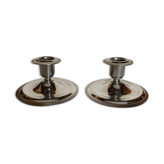 2 stainless steel candlesticks "made in france"