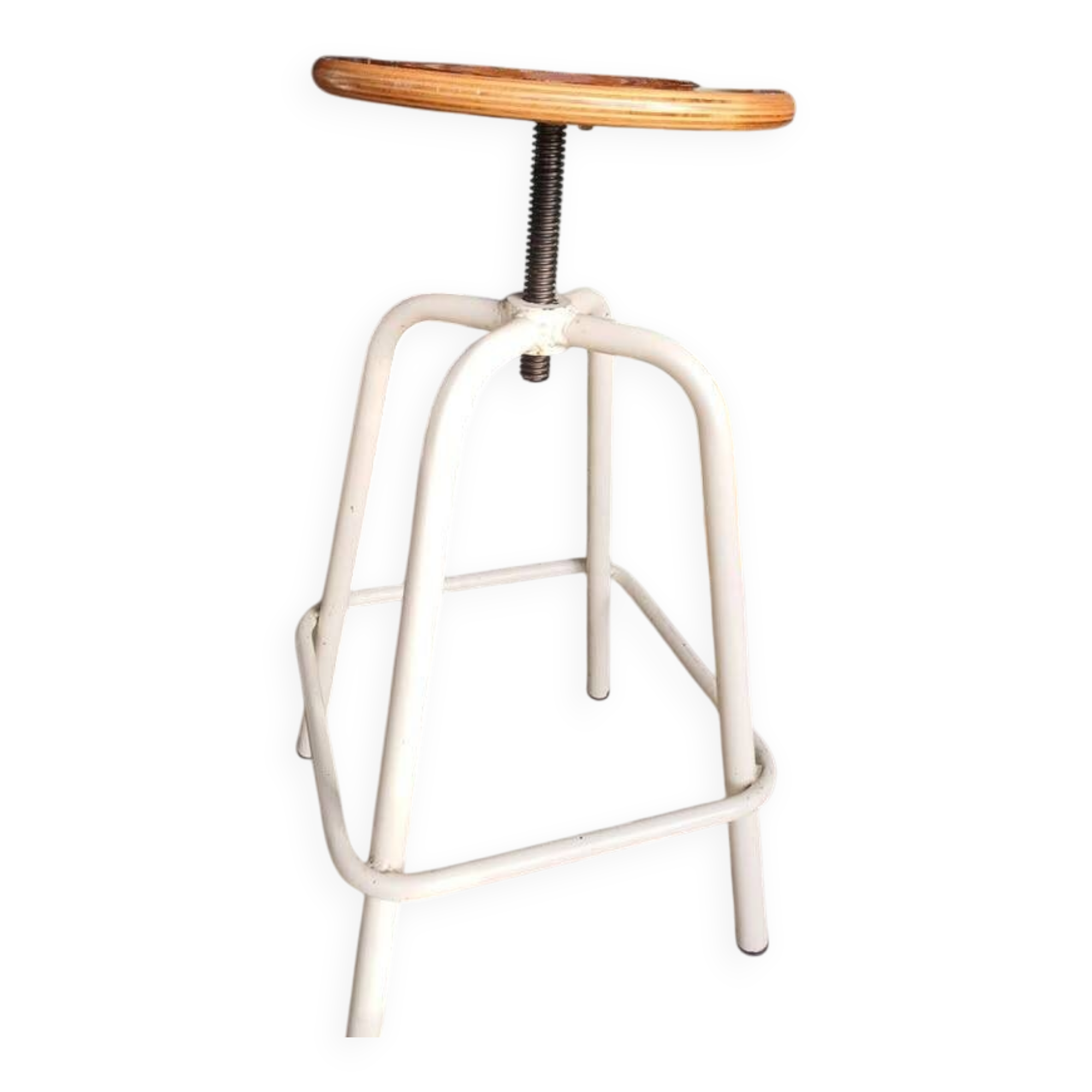 Vintage adjustable stool with screws