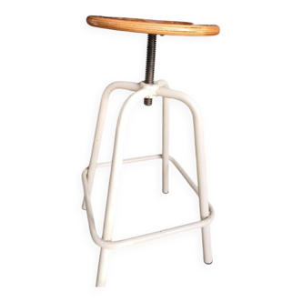 Vintage adjustable stool with screws
