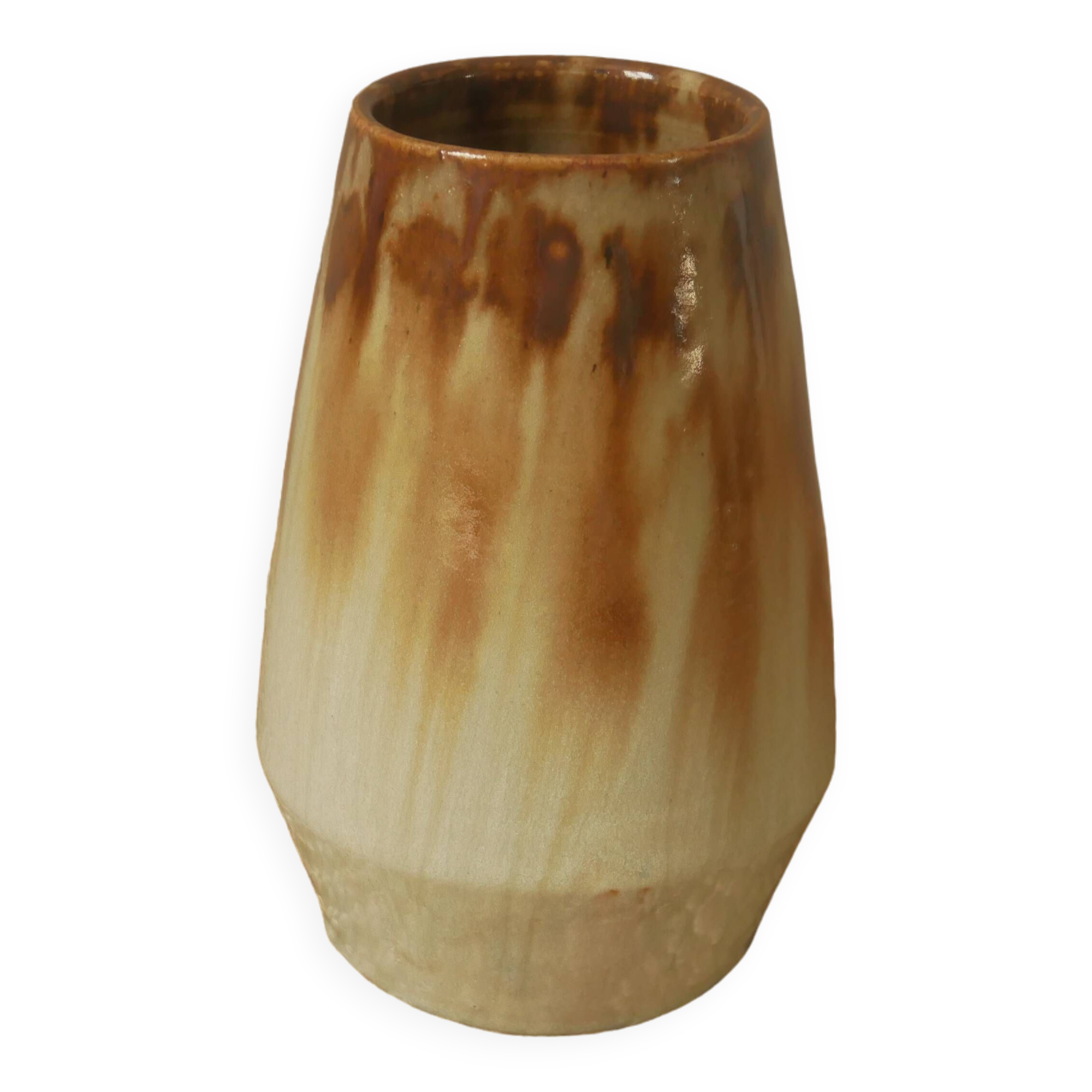 Ceramic vase signature Joseph Talbot La Borne artisanal manufacturing 50s handmade pottery