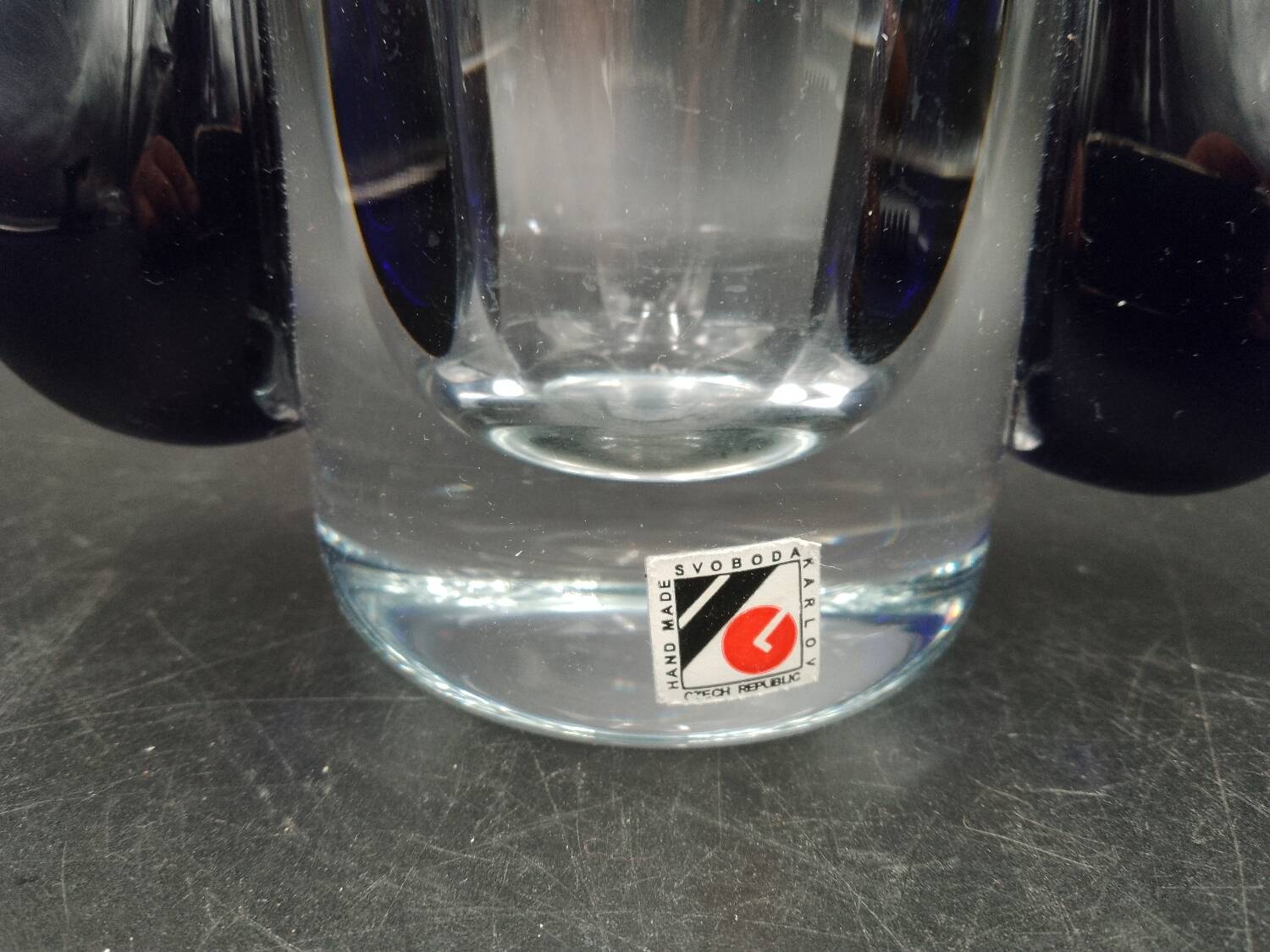 Imposing & massive crystal vase Jaroslav Svoboda Karlov Czech Republic art glass