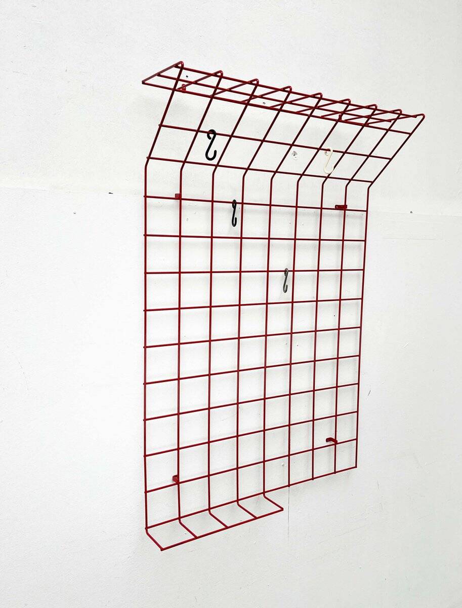 Red rope coat rack, modern German mid-century, 1960s.