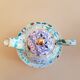 Teapot geometric decoration blue golden green