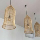 Handmade Rattan Wall Sconce - Boho Lighting - Hanging Wall Lamp