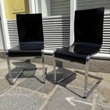 "Klass" designer chairs - wenge wood and chrome legs