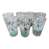 7  verres muguet, années 40-50