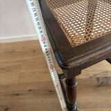 Lot of 4 solid oak chairs with caning in the Henri II style.