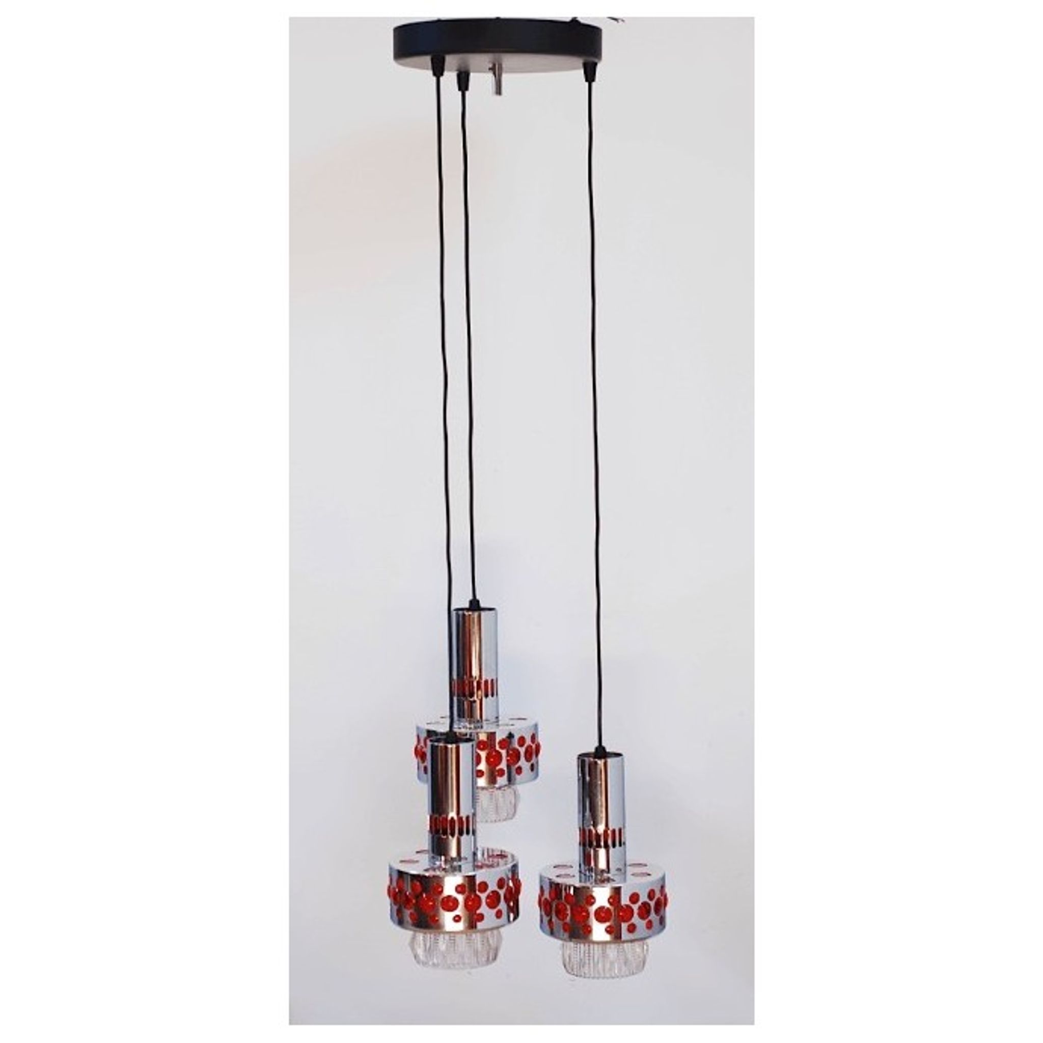 Large chandelier seventies 3 suspended lamps
