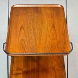 Minimalistic Paul Nagel Teak and Steel Teatrolley. Germany, 1950s