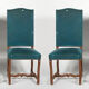 Suite de 6 chaises de style Louis XIII bleues