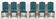Suite de 6 chaises de style Louis XIII bleues