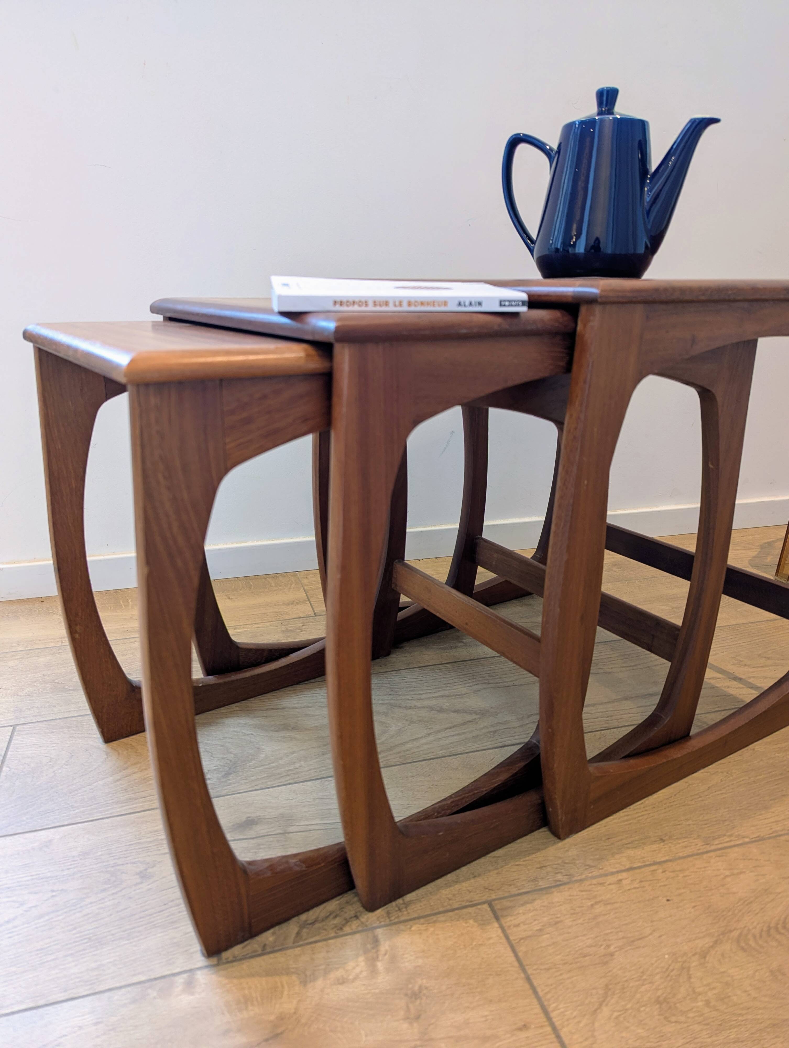 Vintage teak nesting tables Sunelm English design 1960s