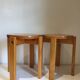 Pair of stackable pine stools, France, year 1980