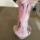 Pink and black blown glass vase