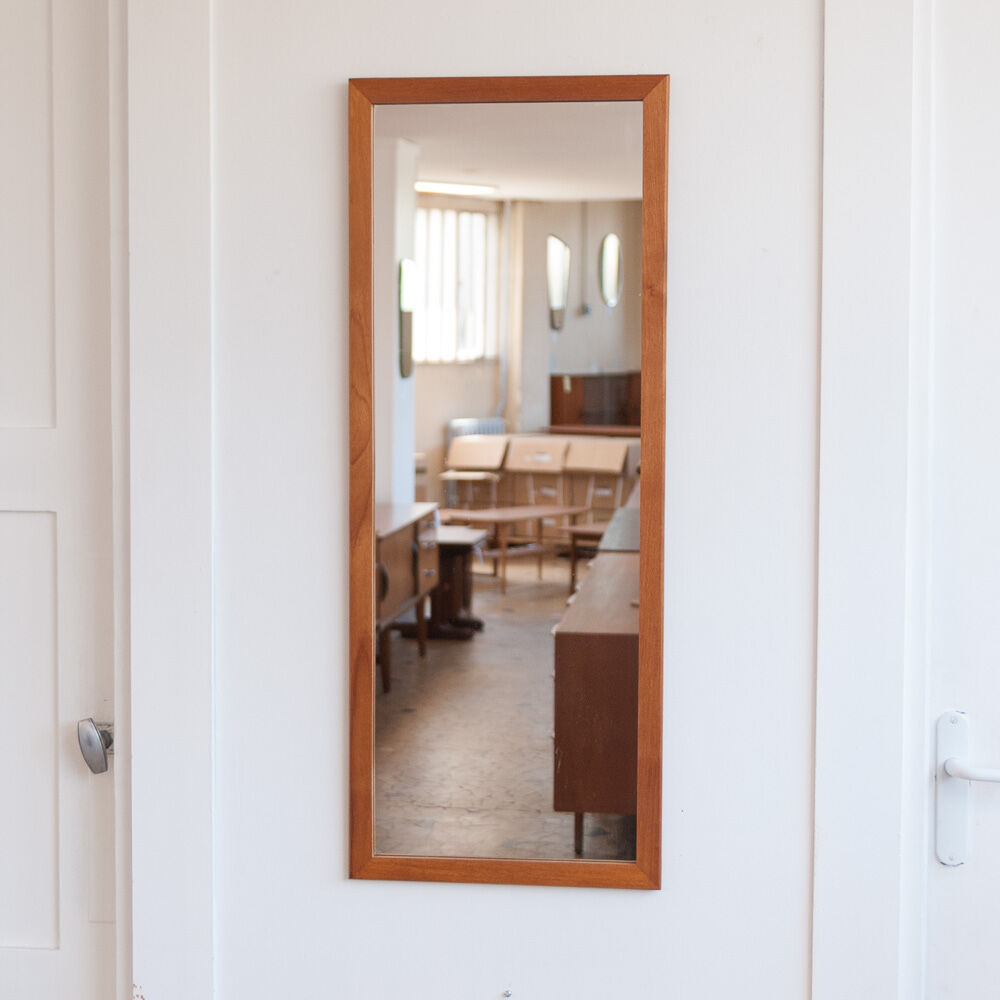 Scandinavian mirror in light teak