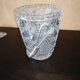Diamond cut crystal ice bucket with ice tongs