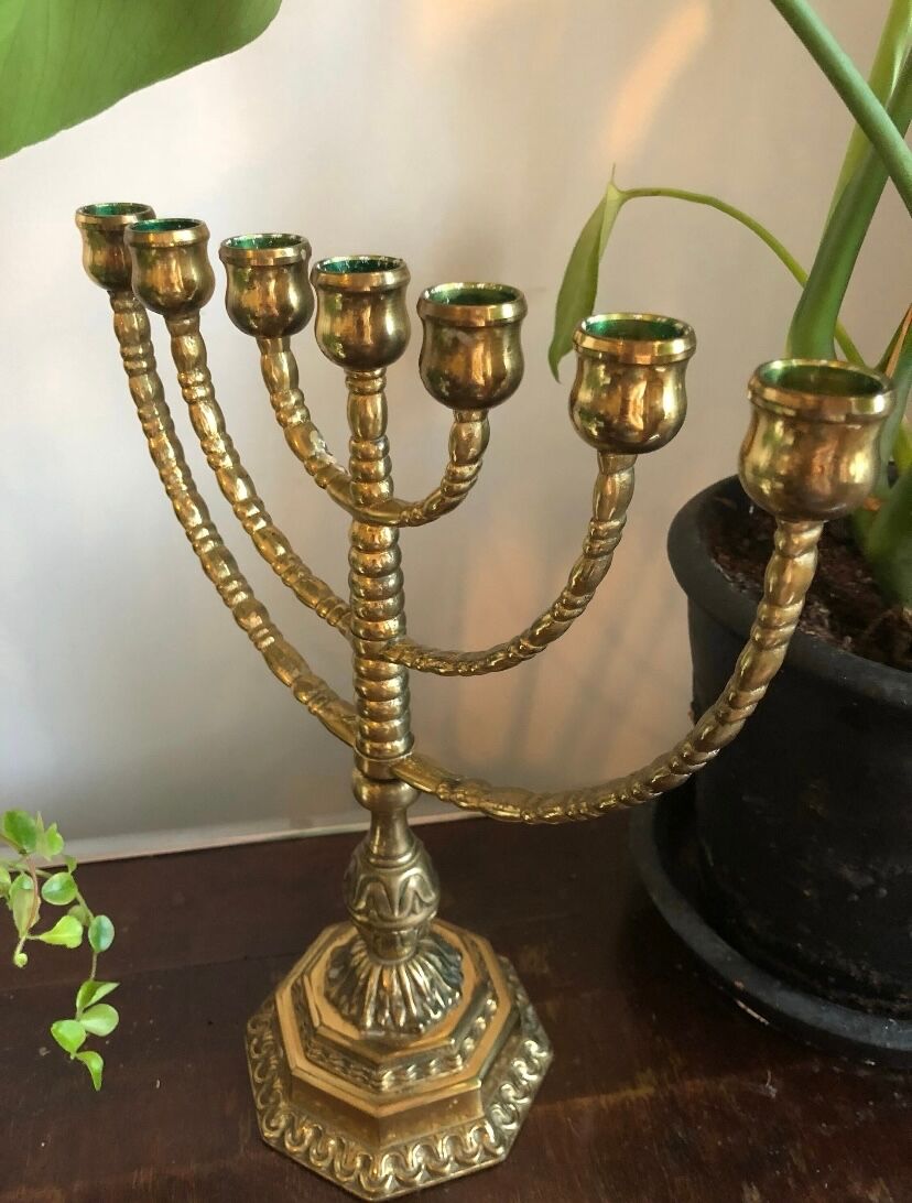 Vintage golden menorah