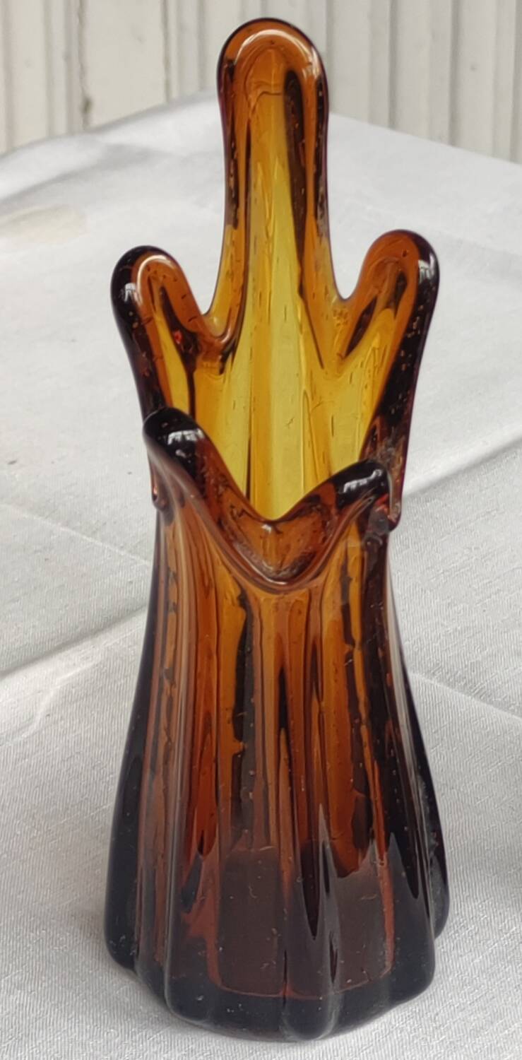 Ancien vase soliflore verre soufflé