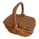 Brown woven vintage wicker basket with 2 lids.
