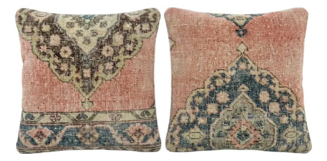 Set of 2 vintage Turkish cushion covers 51x51 cm