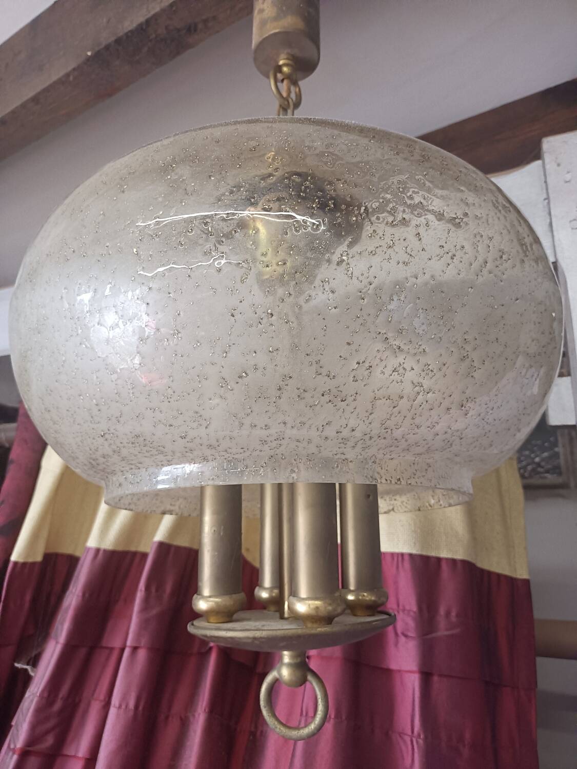 Vintage chandelier in granite glass