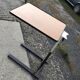 Extendable vintage desk from the 1960s, brown wood and metal structure, practical mid-century design.