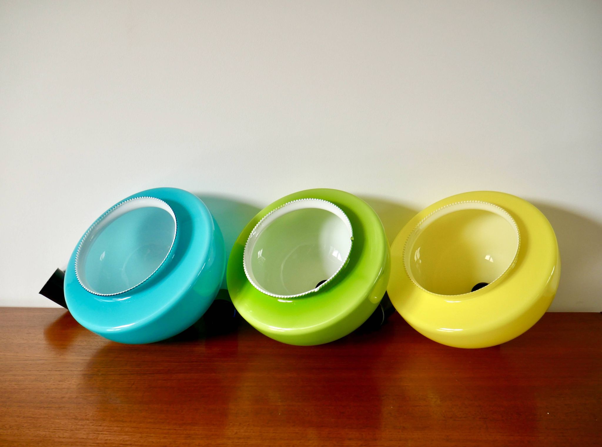 Suspension in green opaline mushroom design 60s-70s