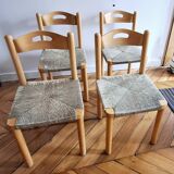 Quatre chaises en osier. Années 1960