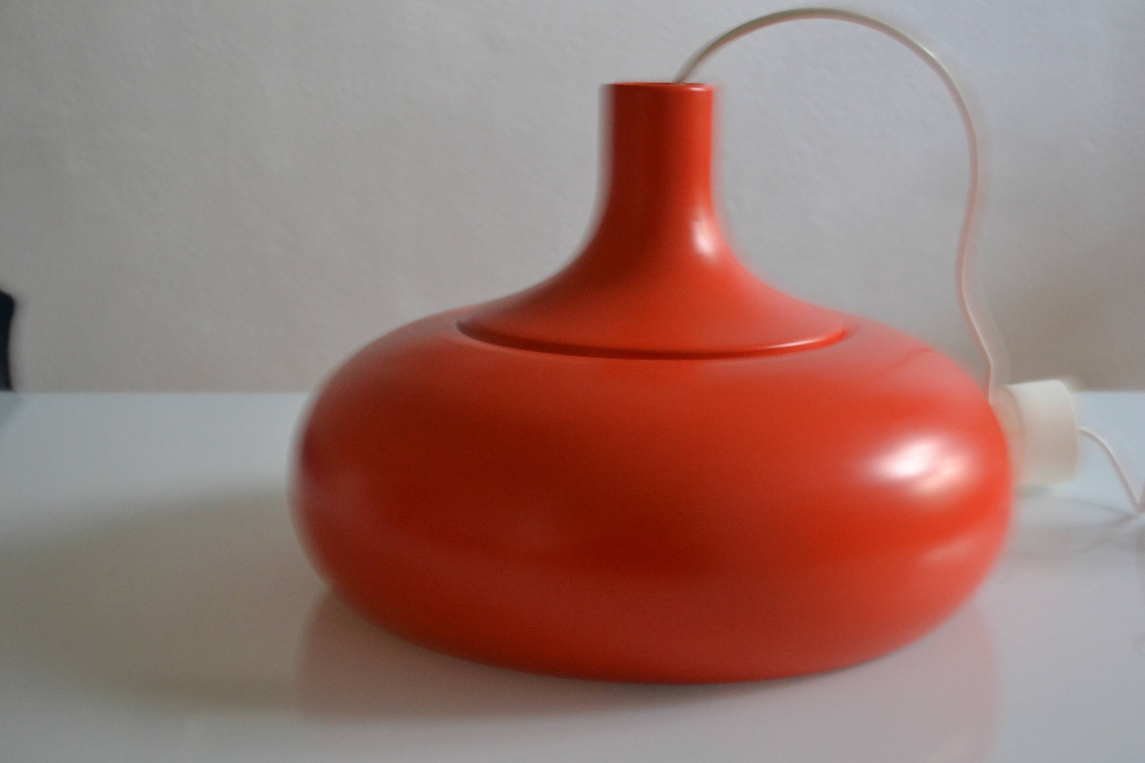 vintage suspension 1970s orange lacquered metal
