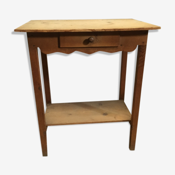 Table d’appoint console en sapin avec un tiroir