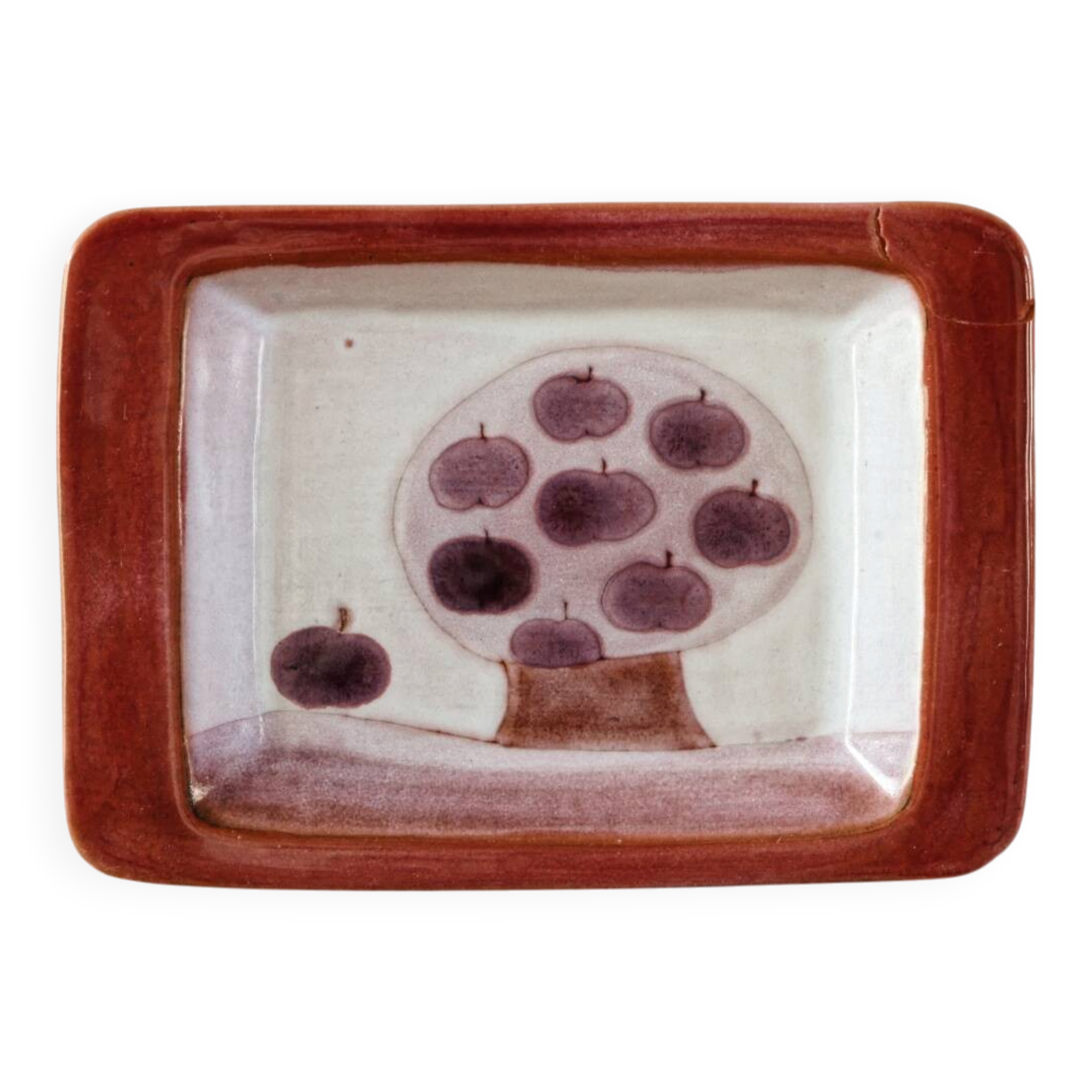 Pocket tray "apple trees", signed by the Cloutier brothers.