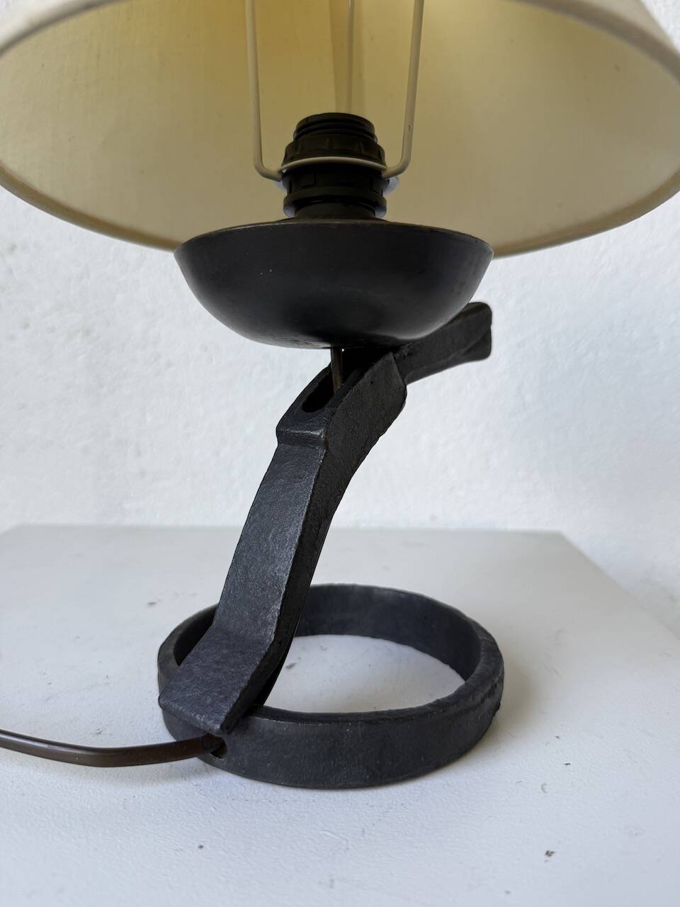 Brutalist metal lamp from the 50s
