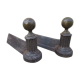 Pair of old cast iron and brass channels