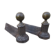Pair of old cast iron and brass channels