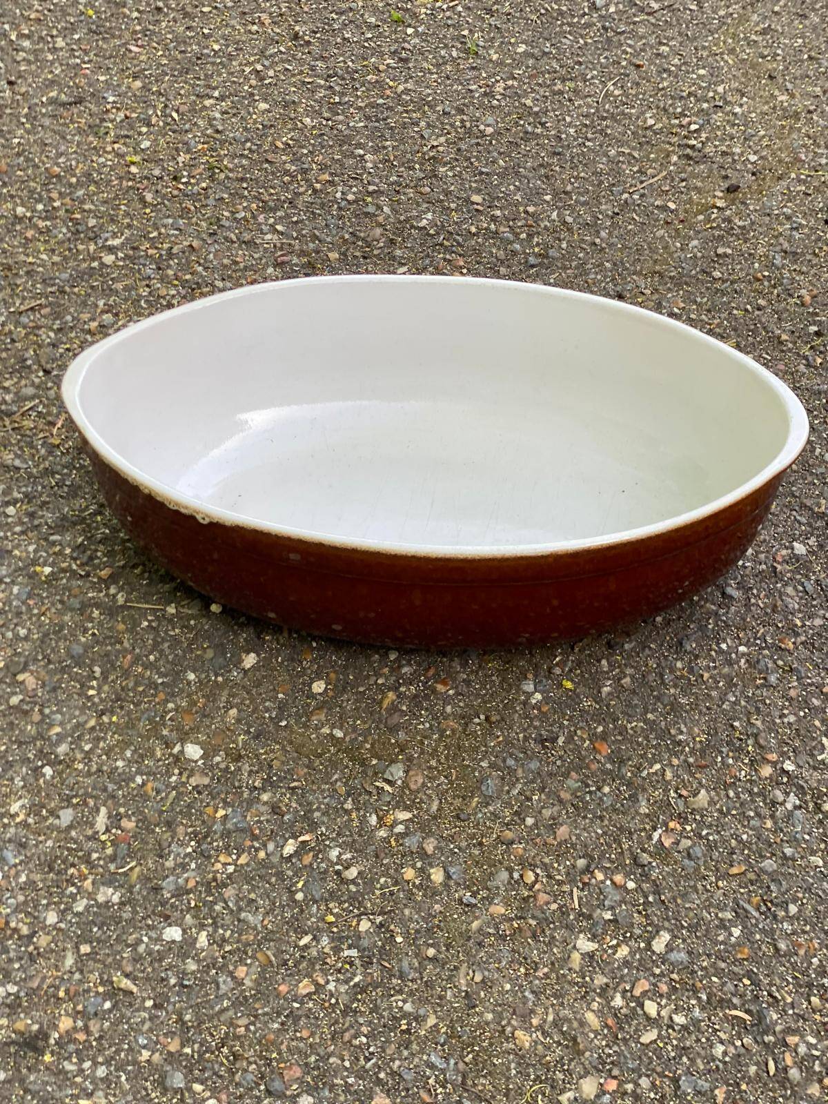 Oval stoneware salad bowl 2 litres
