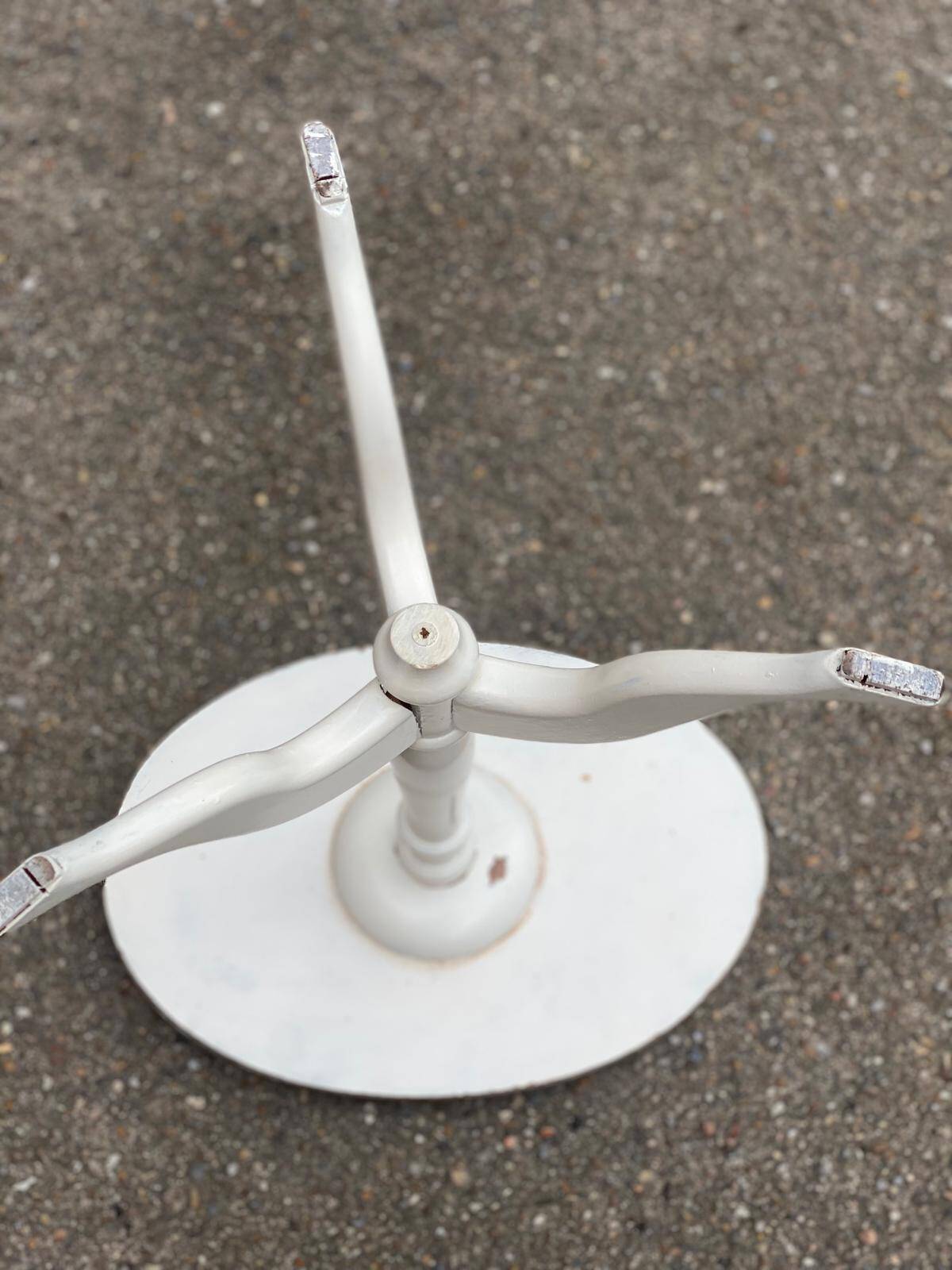 Pair of marble and ivory tripod pedestal tables