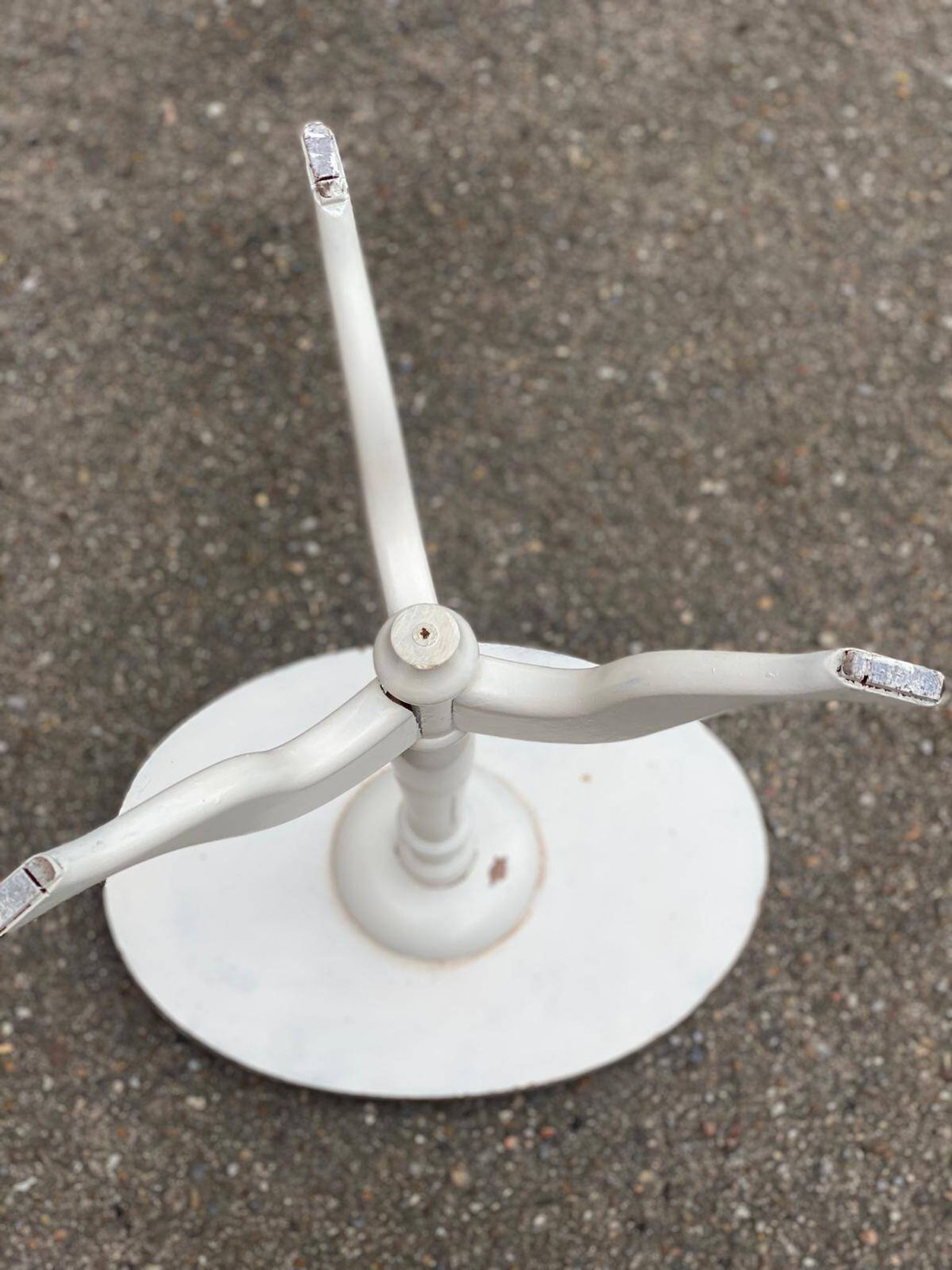 Pair of marble and ivory tripod pedestal tables