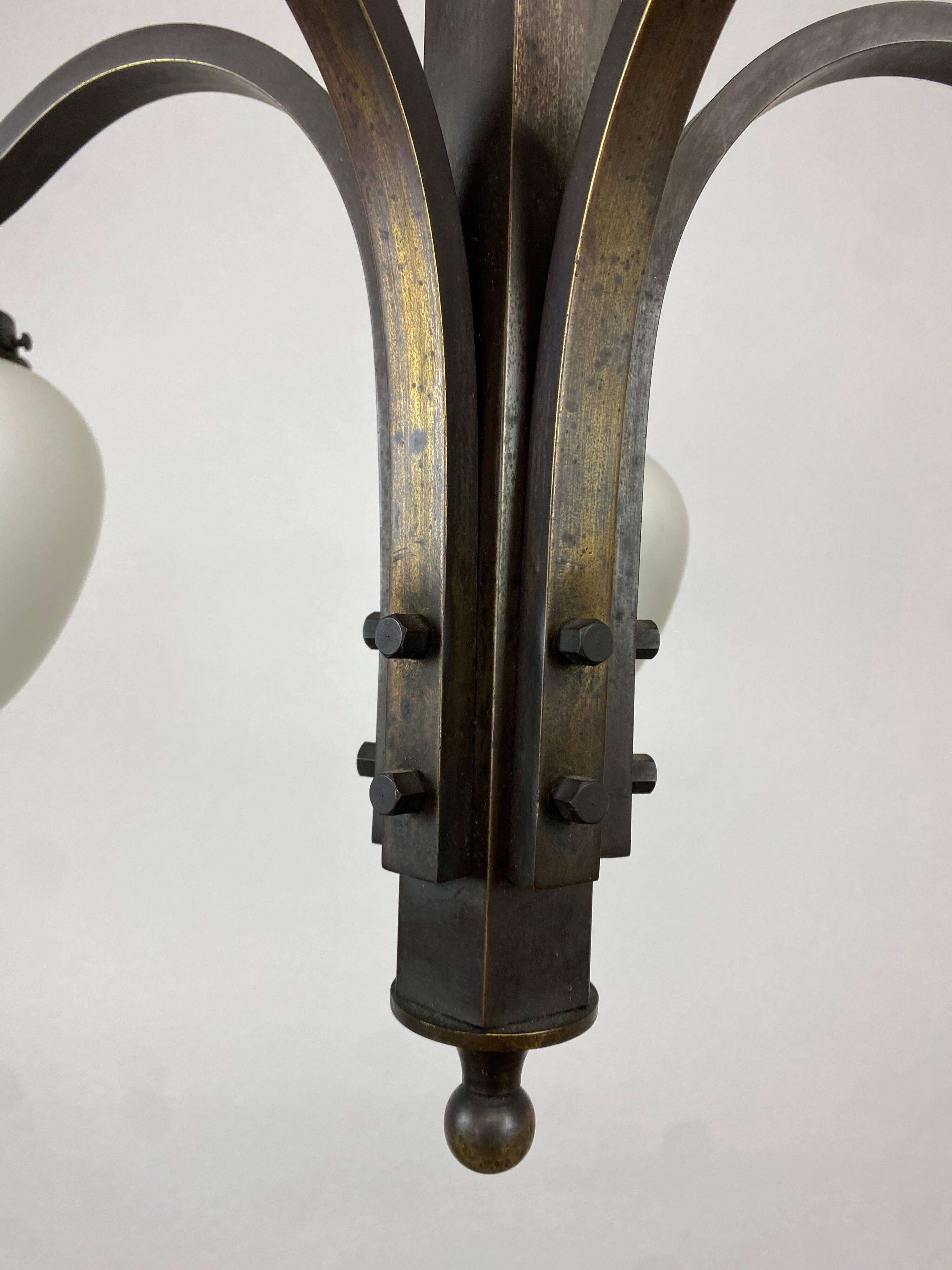 Art Deco bronze pendant lamp