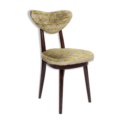 Chaise cœur milieu du siècle en velours vert Nouvelles Vagues, Europe, années 1960